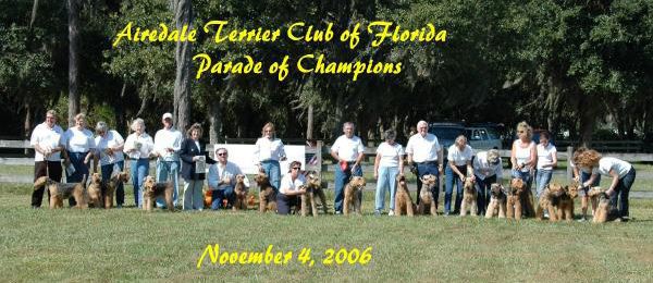 Champion Airedales Florida group photo